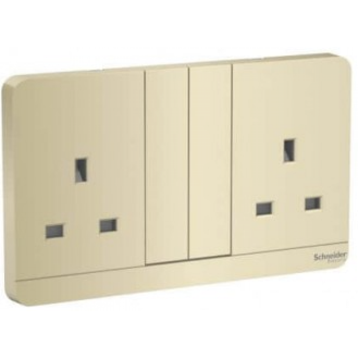 Schneider Electric 施耐德電氣 AvatarOn 13A兩位連保護門有掣插座連LED指示燈 (酒金色)